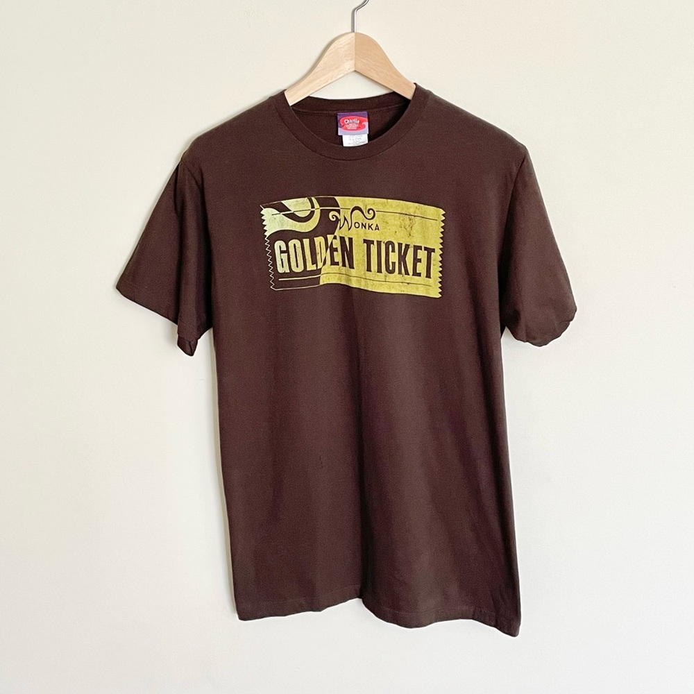 VTG Charlie and The Chocolate Factory Willy Wonka Golden Ticket T-shirt Adult L